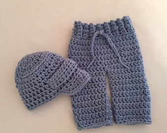 Baby Boy Crochet Outfit - Diaper Cover Outfit - Newborn Boy Coming Home Outfit - Infant Boy Crochet Clothes - Baby Boy Clothes - Baby Pants