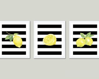  Lemon  Art  Prints Lemon  Wall  Art  Watercolor Lemons  Prints