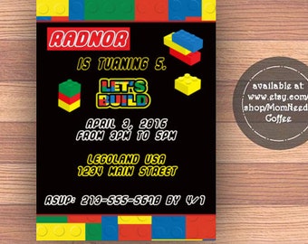 lego invitation, lego Theme Party, lego Birthday party, lego invite, lego invites, lego invitations, lego party, lego invitations