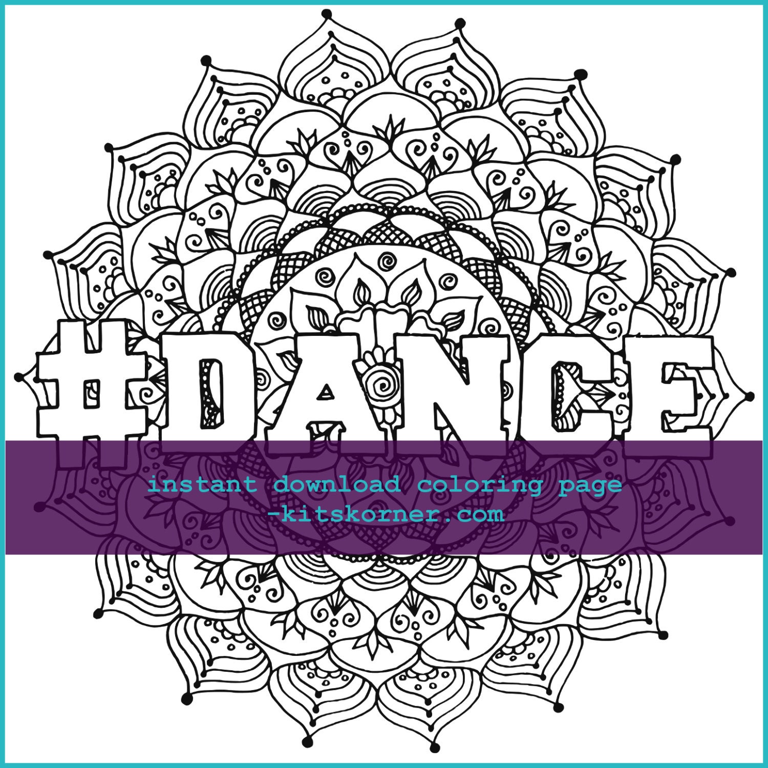 Mandala Dance Coloring Page Instant Download
