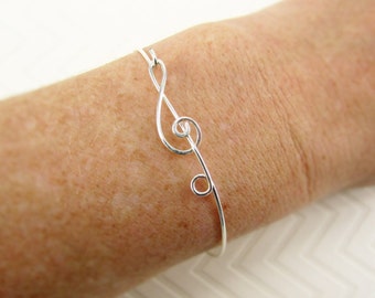 Treble Clef Bracelet Bangle Music Bracelet, Music Gift Idea, Music Jewelry, Music Lover Gift, Musician Gift, Music Note Bracelet, Music Note