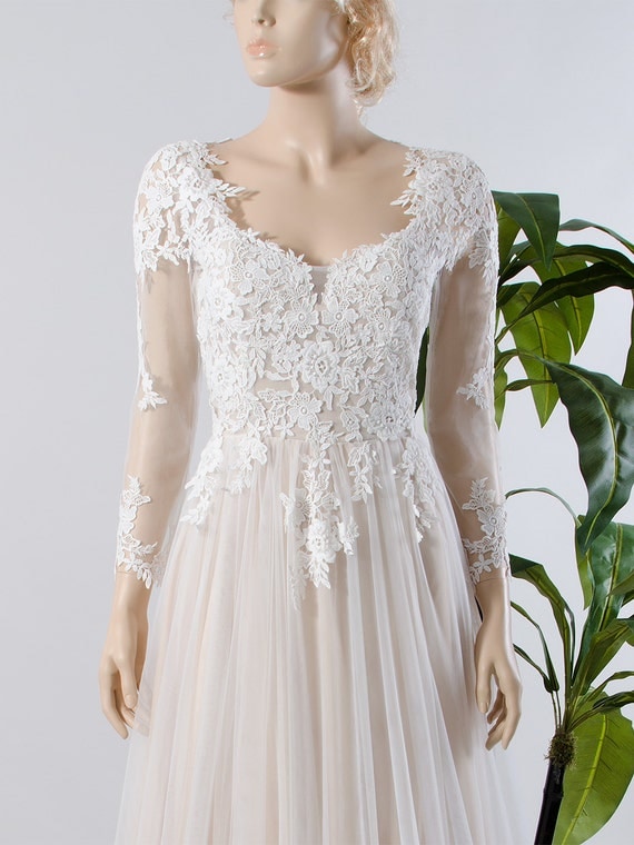 Lace wedding dress long sleeve wedding dress bridal gown
