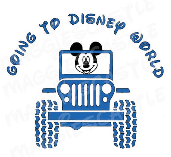 VINYL DecaL DIY Iron On Mickey Going to Disney in Jeep