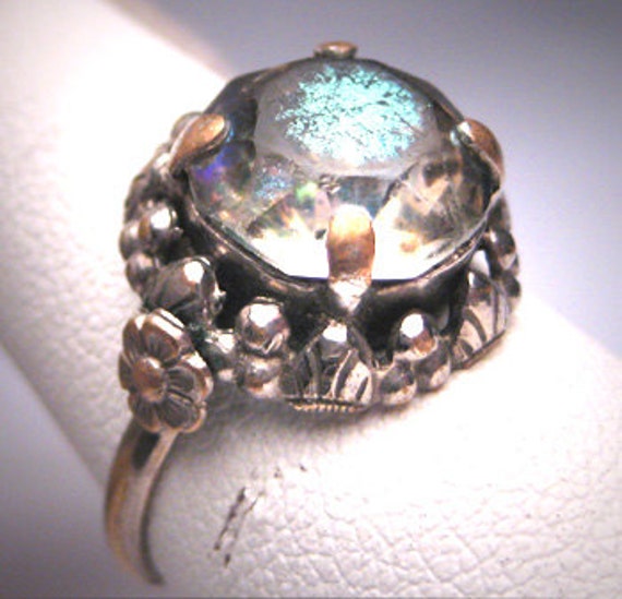 Antique Paste Ring Victorian Art Deco c.1920 Wedding