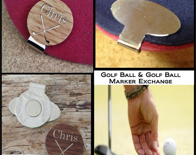 Personalized Engraved WOOD Golf Ball Marker, Golf Gifts for Men,Gift for Golfer,Dad Gift,Men's Gift,Birthday Gift for Dad,Magnetic Hat Clip