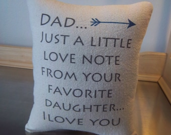 Dad gift from daughter pillow Father gift from daughter popular gift throw pillow long distance gift gift for daddy I love you cushion