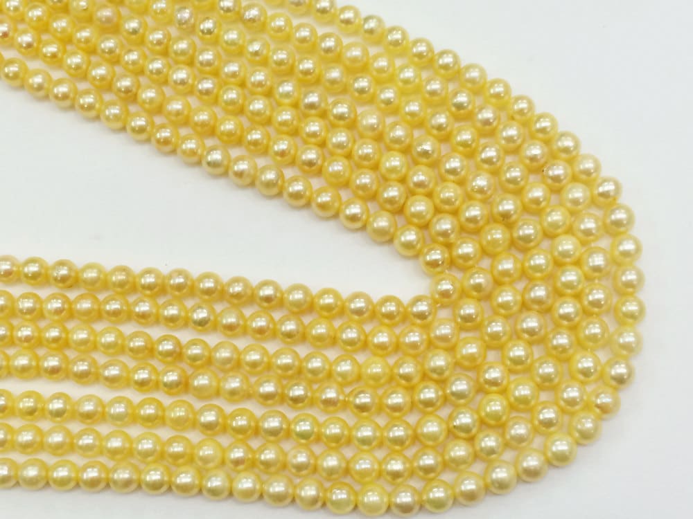 ON SALE 55 Yellow South Sea Pearls Cultured Natural Pearls
