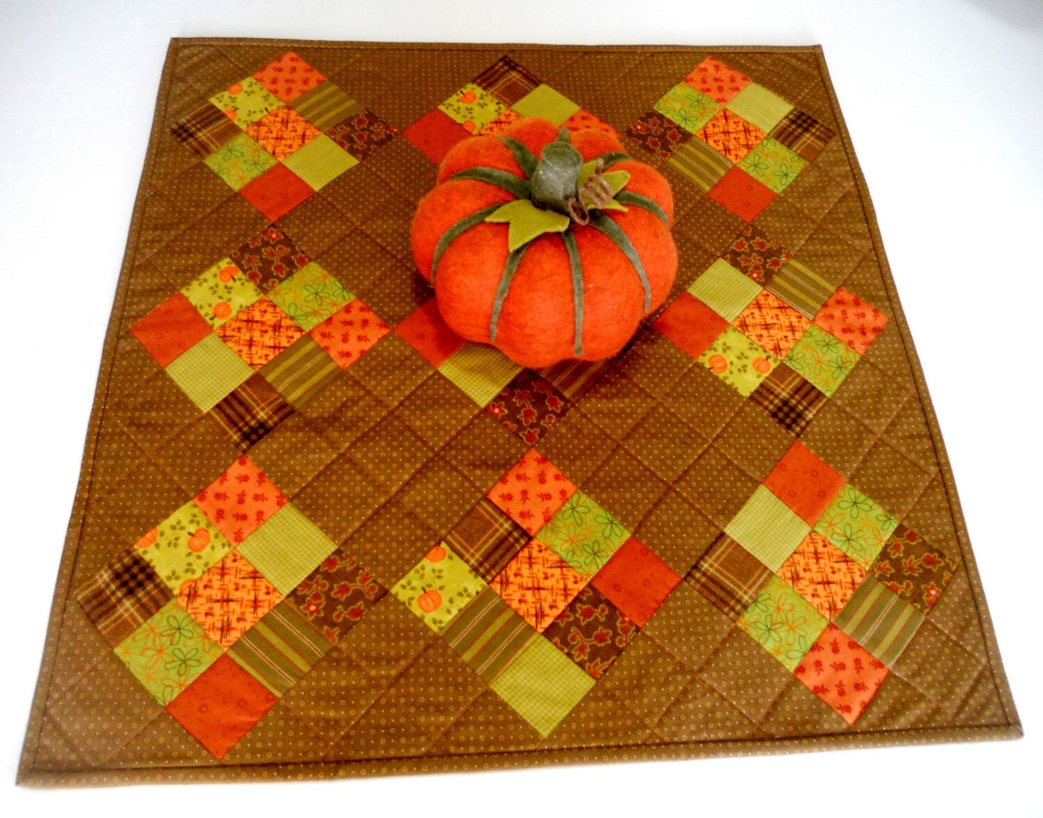 Primitive Fall Quilted Table Topper Country Table Runner