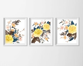Watercolor Wall Art flower watercolor | etsy Watercolor Wall Art flower watercolor | etsy