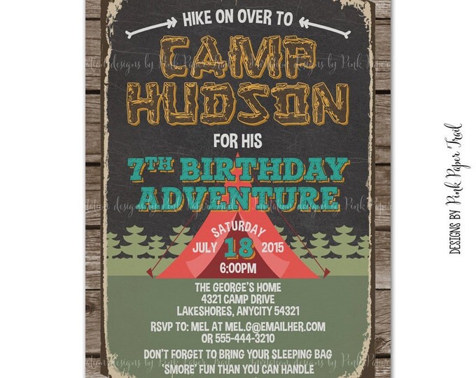 Camping Scavenger Hunt Card, Camping Party, Woodland Party, Gender Neutral Party, Instant Download, Print Your Own