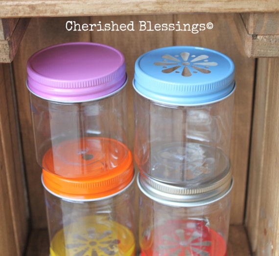 Plastic Mason Jars 10 Plastic Jar Cups With Lids 8oz Wedding