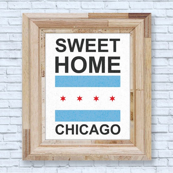 Items similar to Sweet Home Chicago Flag Print, DIY Printable Wall Art