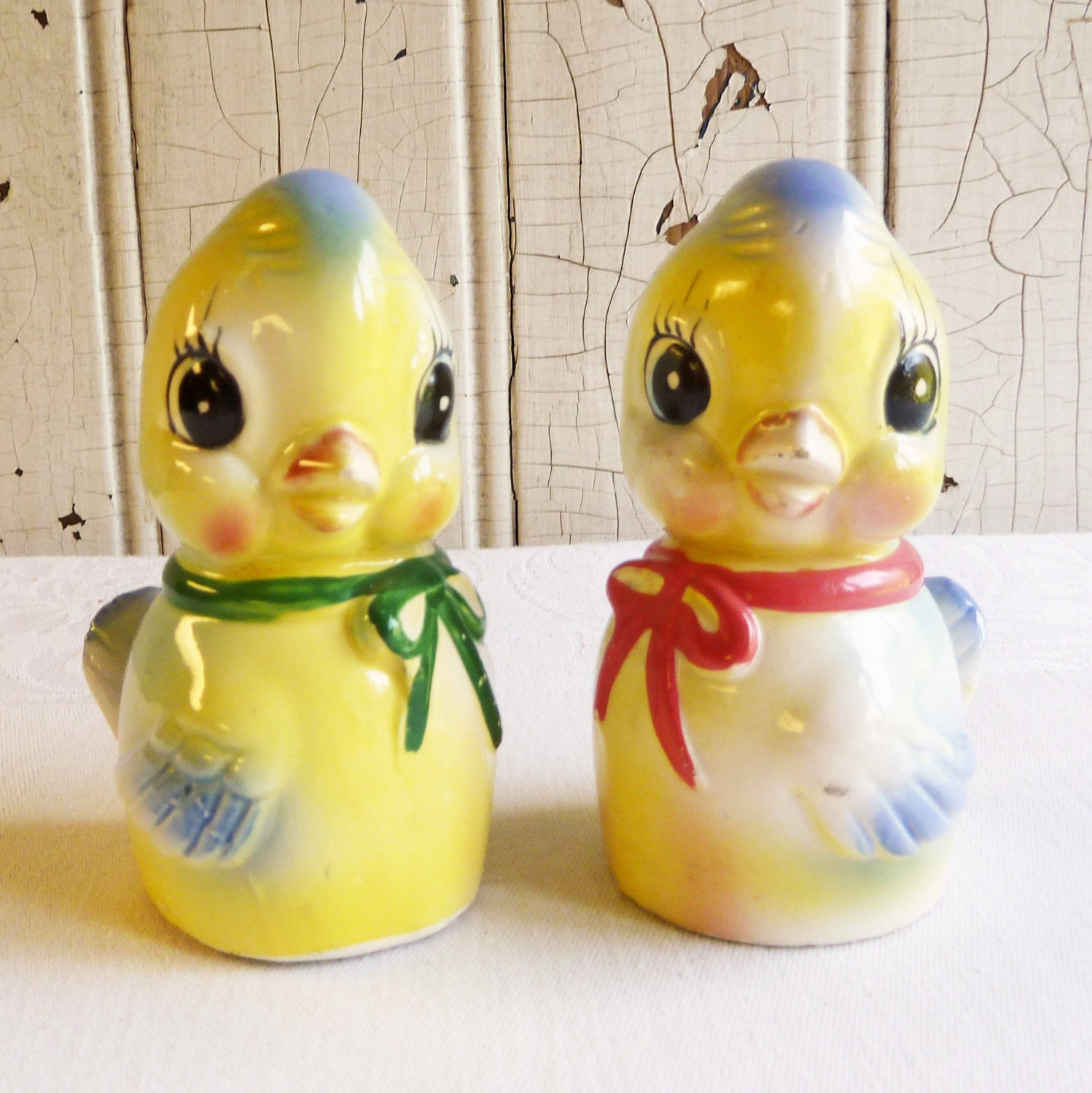 Vintage Commodore Bluebird Salt and Pepper Shakers MidCentury 1950s