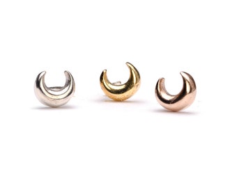 Tiny Moon Earrings, Sterling Silver, Gold Plated, Moon Stud Earrings, Minimalist Post Earrings, Lunaijewelry, Handmade Gift for Her, STD052