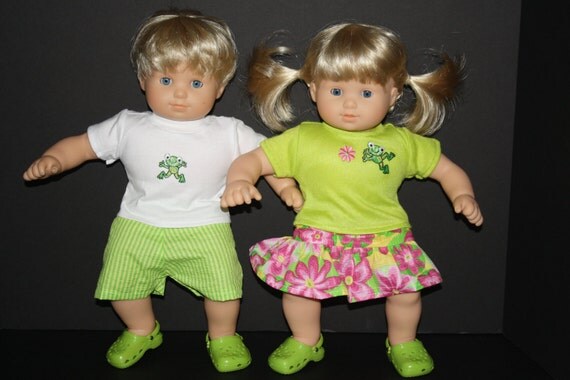 Items similar to Twin Baby 15" Doll Girl and Boy Frog ...