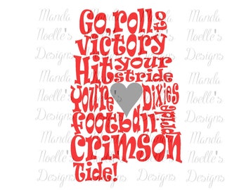 Alabama Crimson Tide Fight Song SVG, DXF, Print, Silhouette Instant Download