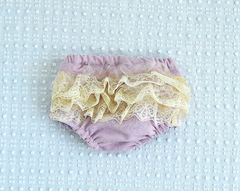 Lavender Lace Gold Sparkle Lacy Bottom Bloomers