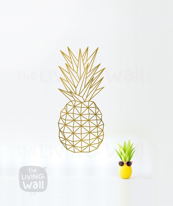 nursery for wall decals etsy Geometric Decal Wall Pineapple Art, Wall Fruit Stickers Decor