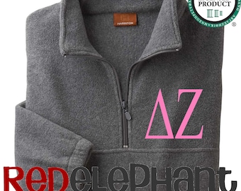 Delta Zeta Jacket, Monogrammed Sorority Jacket, Monogrammed Zip Jacket, Monogrammed Jacket, Fleece, UNISEX, Licensed Sorority Pullover