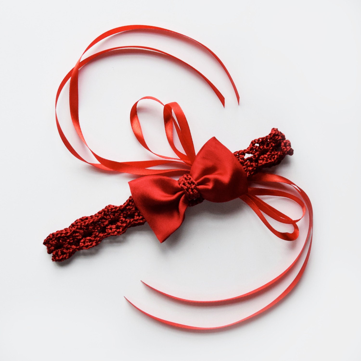 Red Bow Headband Baby Size Christmas Headband with by KeraSoftwear