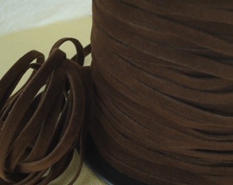 6yds Faux Suede leather Micro Fiber Cord Dark Brown Lacing 6mm x .5mm Flat Jewelry cord dreamcatcher Fake Leather Lace