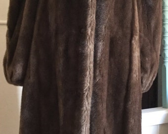 70s Lilli Ann faux fur suede full length M
