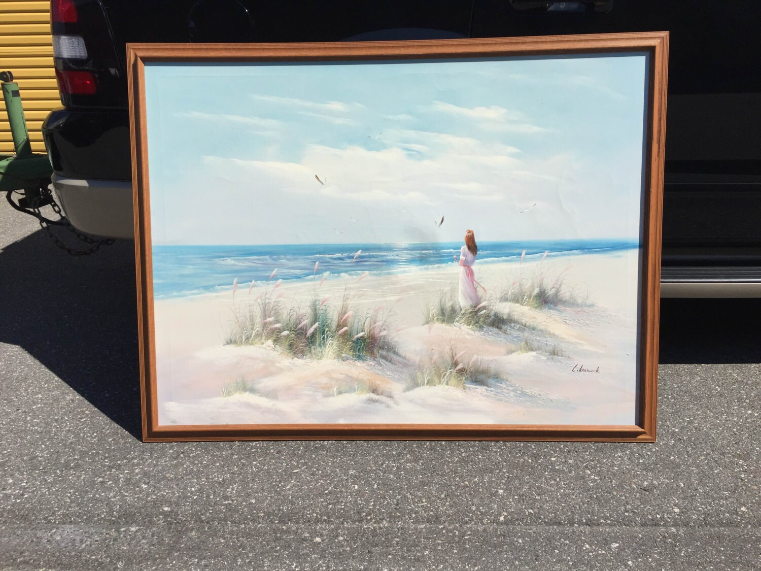 MASSIVE L. Keswick Laura Keswick Painting Girl On White