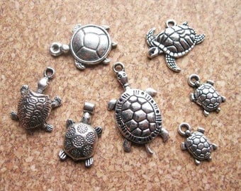 Turtle Charm Collection in silver tone - C2293