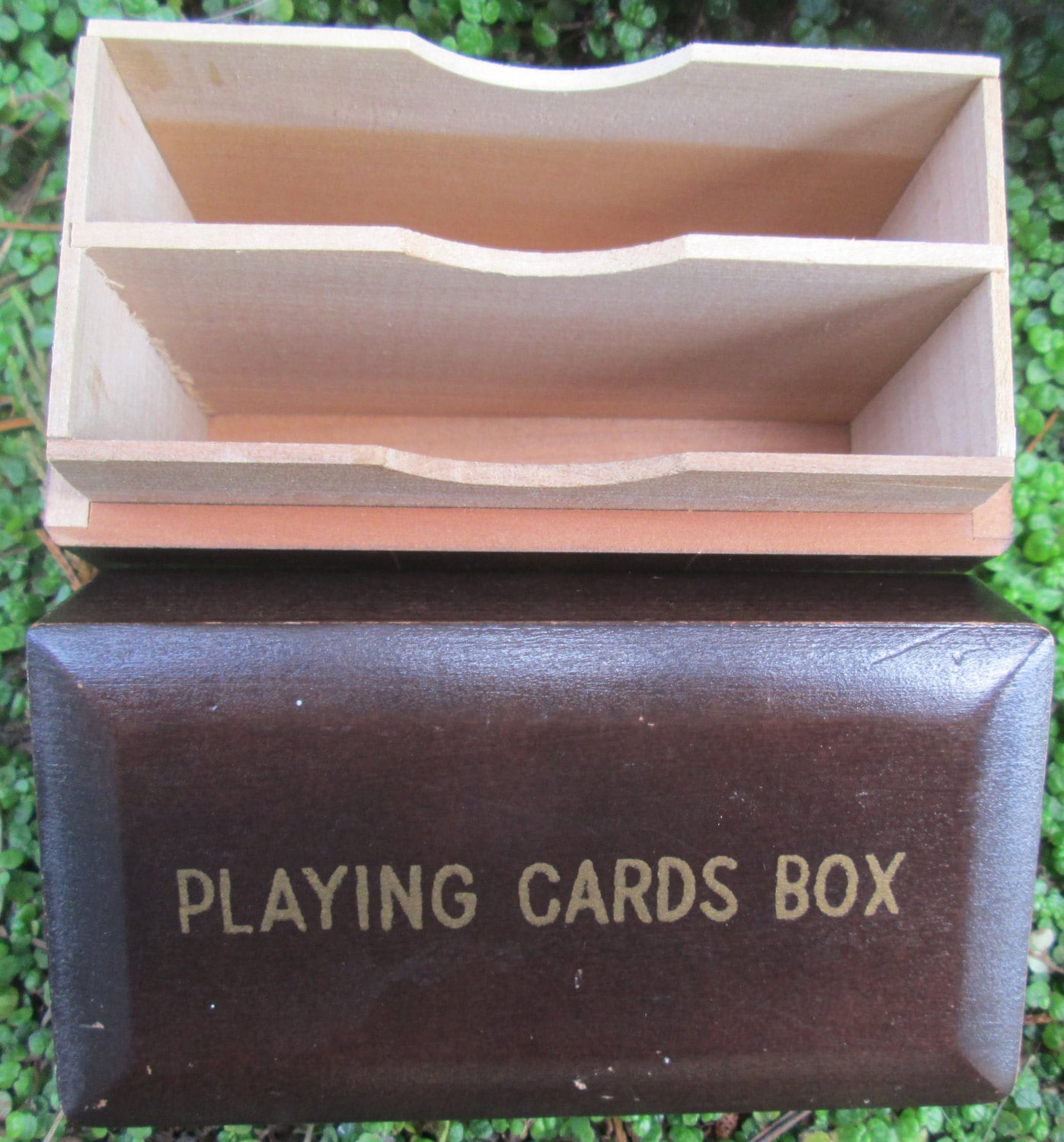 Vintage Playing Card Deck Storage Box. 2 Deck Storage Box.