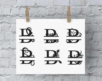 Split Letter Monogram - B - SVG Files for Silhouette - Monogram - Monogram Fonts - Digital Fonts - Cricut Monogram Fonts - Silhouette Files