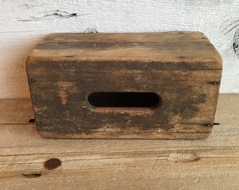 Vintage wood box. Wood block.