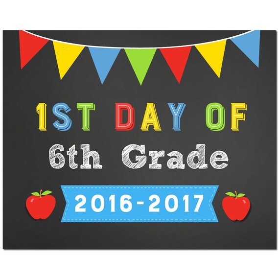 50-off-sale-first-day-of-6th-grade-8x10-sign-printable-instant