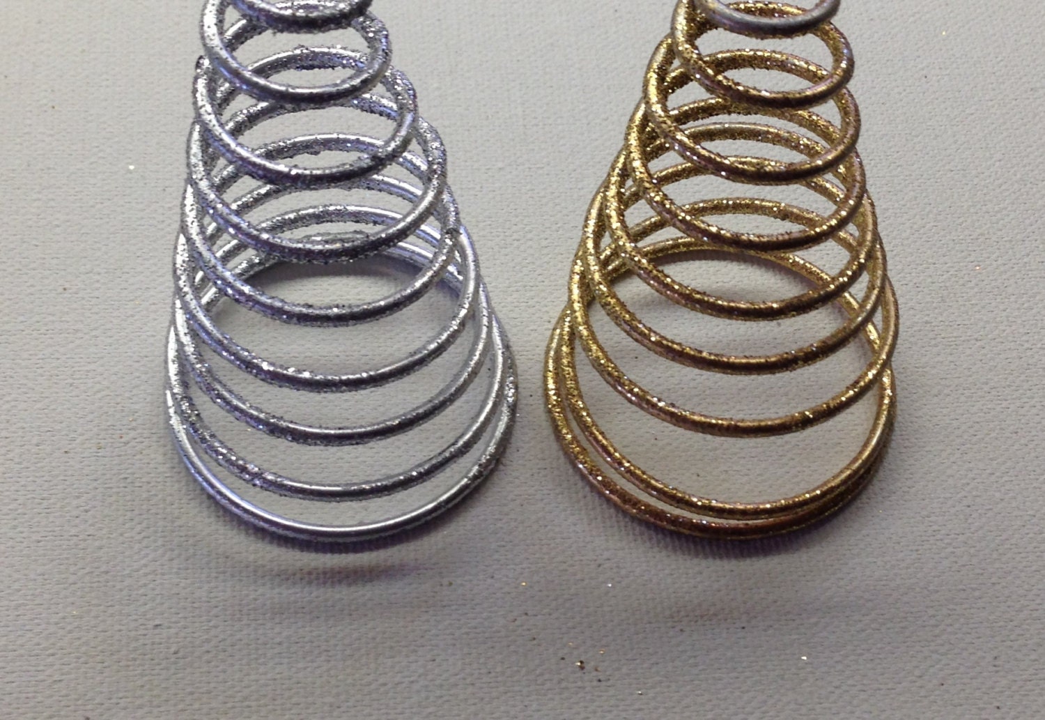 Gold or Silver Glitter Spring Coil Base Christmas Tree