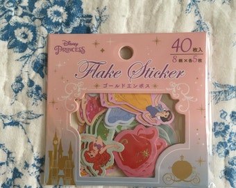 NEW 40 stciker flakes pack Disney Princess
