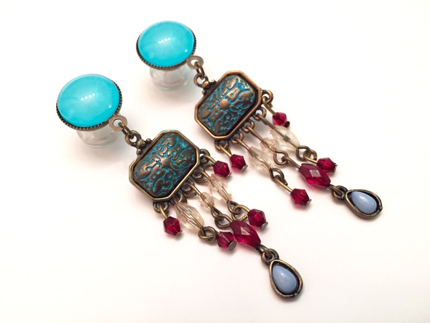 8mm 10mm 00g 0g Plugs Boho Beaded Gauged Earrings 6mm 2g