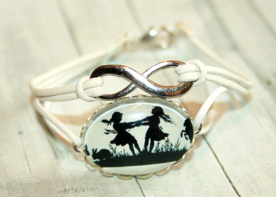 Eternity Infinity & Dancing Sisters Silhouette leather