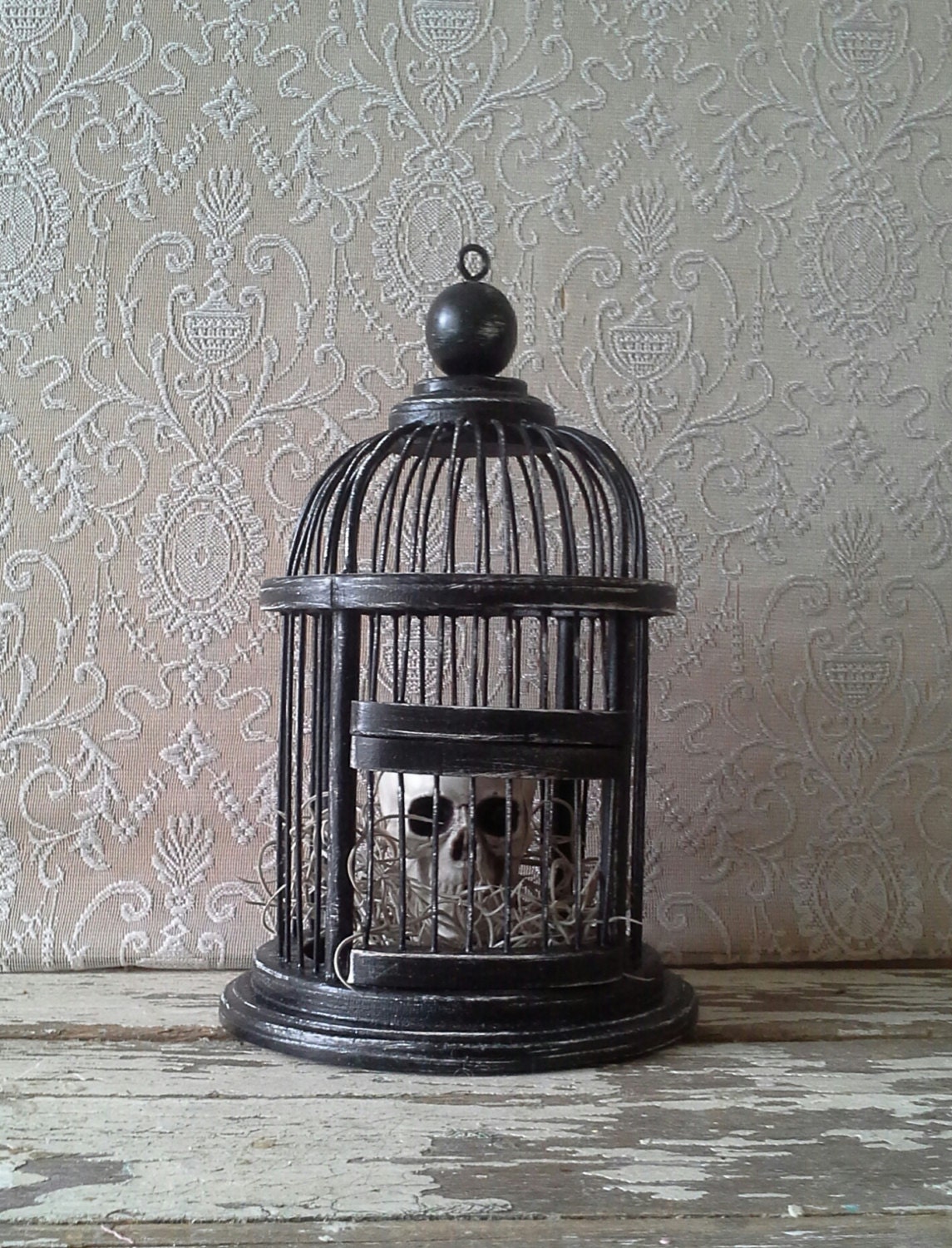 Bird Cage Small bird cage Vintage Halloween Black Bird