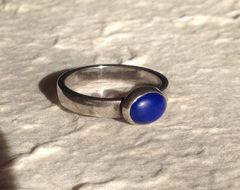 Sterling Silver and Lapis Lazuli Ring Artisan Made