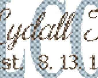 Welcome Cross Stitch Pattern/family Name Cross Stitch Pattern/Modern Cross Stitch/Counted Cross Stitch/Cross Stitch Name/Name X-Stitch