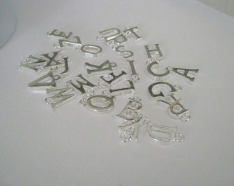 26 Silver Plated Alphabet Letter Charms A to Z