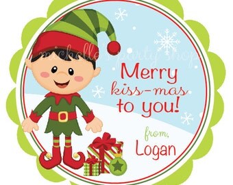 Items similar to Christmas PRINTABLE 'Merry Kissmas and Chappy New Year ...