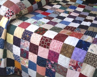 Custom Handmade Patchwork Quilt. Full size Quilt. Double Bed Quilt. Wedding Gift Anniversary Gift. Farmhouse Americana Quilted blanket