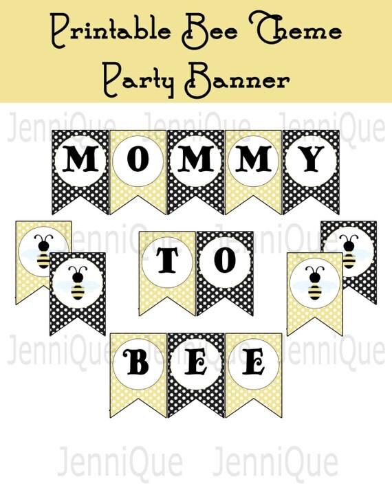 Printable Mommy To Bee Banner Bee Baby Shower Bunting Bumble