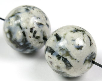 GREAT SALE - was 6.49 - Ocean Jasper Large Round Bead - 16mm - 2 Pieces - B3654