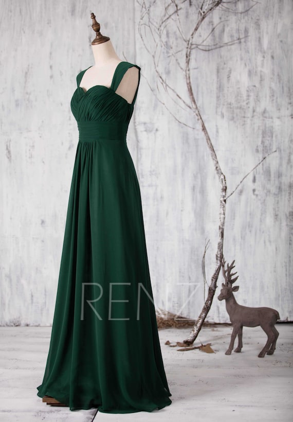 2016 Dark Green Bridesmaid dress Long Sweetheart by RenzRags