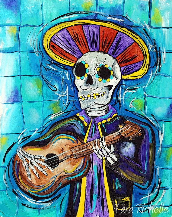 Skeleton guitar bone guitar mariachi guitar mexican music