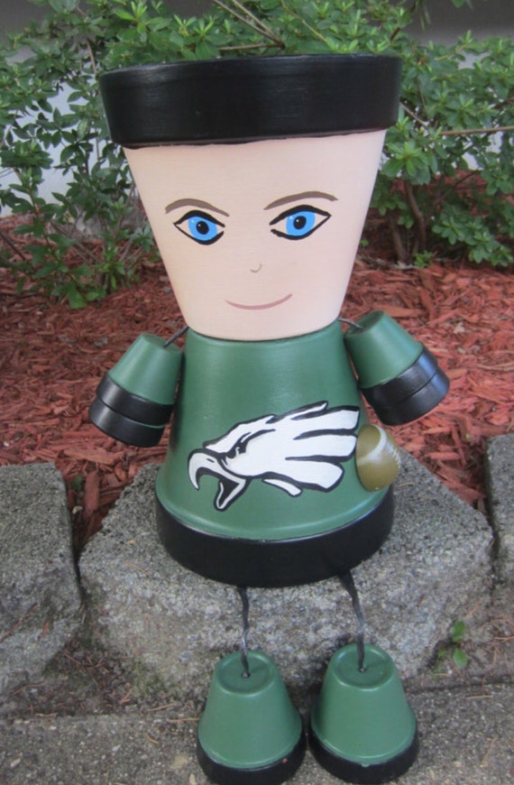 Items similar to Eagles Planter Pot Person boy or girl Yard Art Fathers ...