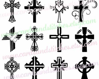 Crosses SVG - Decorative Crosses - Digital Cutting File - Cricut SVG File - Vector File - Instant Download - Svg, Dxf, Jpg, Eps, Png