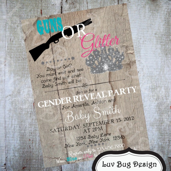 Guns Or Glitter Invitations 10