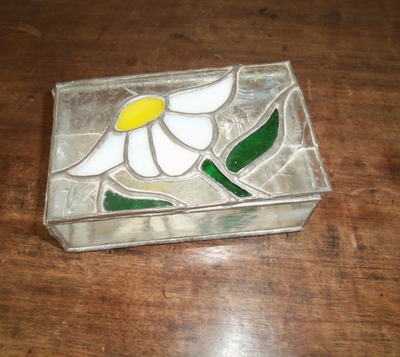 Vintage Leaded Glass Jewelry Box